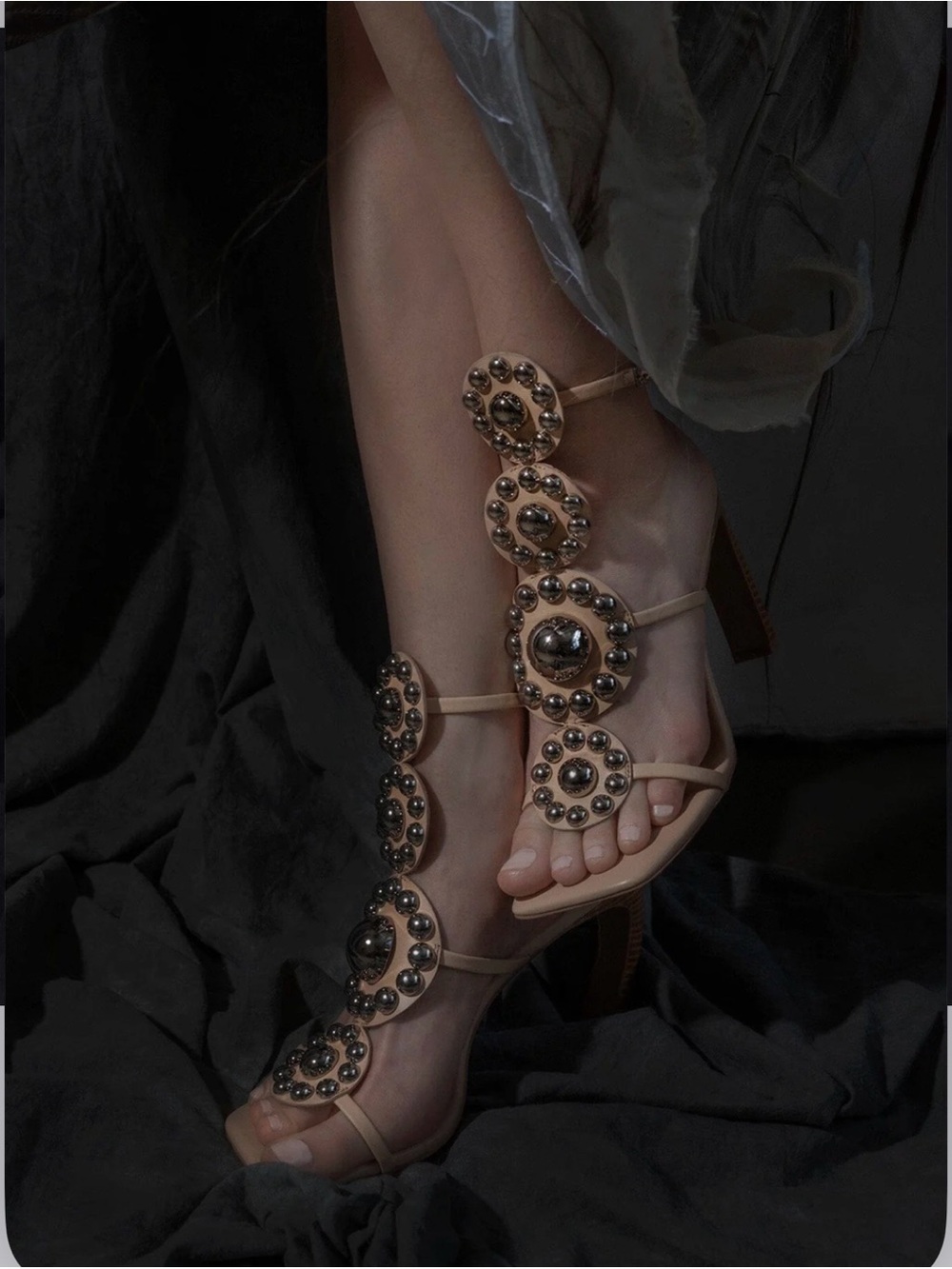 Jeffrey Campbell Renfri Embellished  Sandals with Ankle Strap- worn once